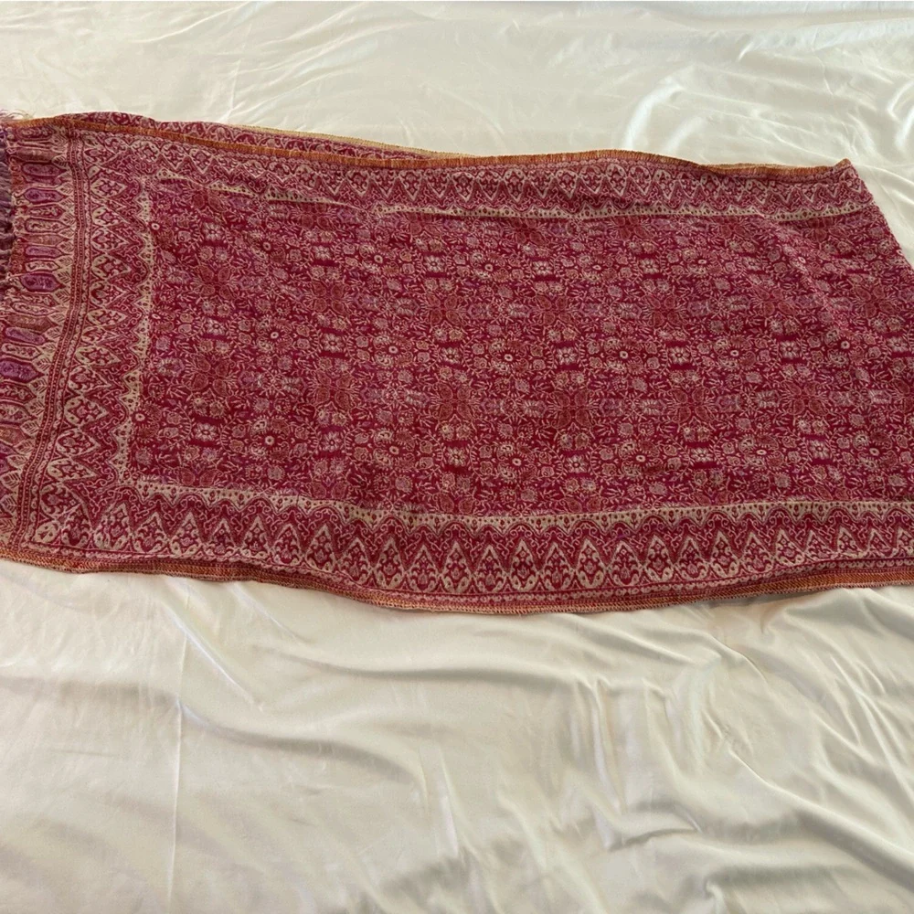 Boho Paisley Shawl Wrap Fringe Lightweight Scarf Festival Oversized